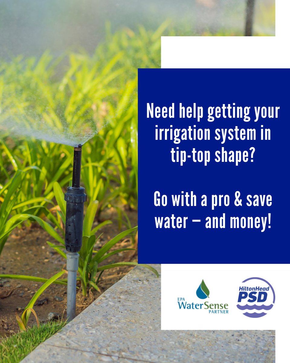 hiltonheadpsd's tweet image. Need a helping hand getting your irrigation system in tip-top shape? 

Go with a pro to assist with water savings for #SmartIrrigationMonth. 

Learn more from our WaterSense partner:
hubs.ly/Q03wgsHF0

#WaterSensePartner #WaterSavings #Irrigation #IrrigationPro