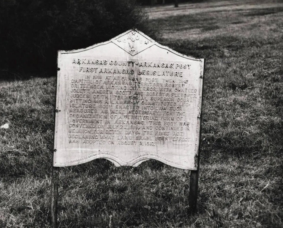 KeithIngramAR's tweet image. An interesting historical highlight… On this day in 1819, acting Governor Robert Crittenden convened Arkansas’s first territorial legislature at Arkansas Post, our first capital. At the time, it was a thriving river port and the largest city in the region. KMI