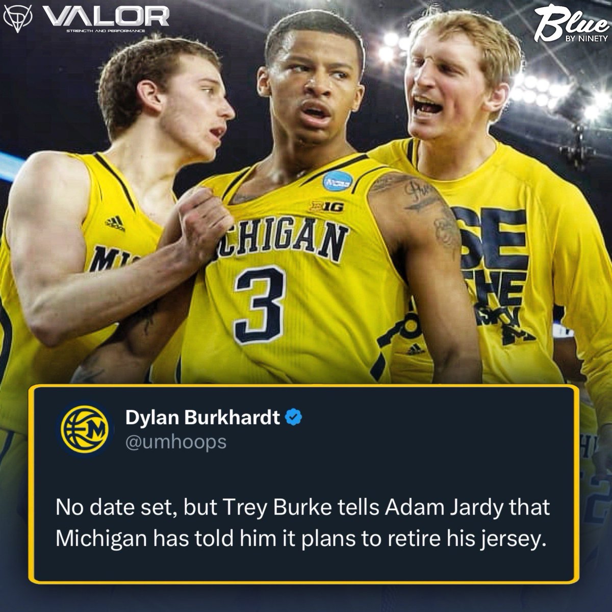 bluebyninety's tweet image. Trey Burke's #3 will be in the rafters of Crisler 〽️
H/T: @umhoops