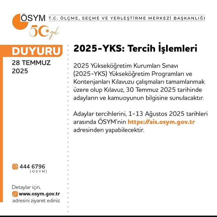 📢YKS Tercih Danışmanlığı 1 Ağustos'ta Başlıyor!
🗓️ 1-13 Ağustos tarihleri arasında Rehber Öğretmenimiz tarafından verilecek olan ilgi, yetenek ve ihtiyaçlarınız doğrultusunda Tercih Danışmanlığından yararlanabilmek için okulumuza bekliyoruz!
<a href="/ismailsnl04/">İsmail ŞANAL</a> 
<a href="/h_kadim33/">Hüseyin KADİM</a> 
<a href="/GulnarMEM/">Gülnar İlçe Millî Eğitim Müdürlüğü</a>