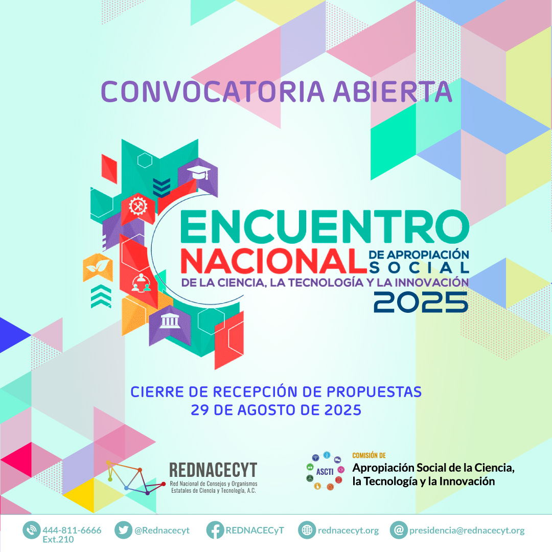 📣 ¿Tu proyecto impulsa la apropiación social de la ciencia o vocaciones STEAM?
¡Postula tu caso de éxito al #ASCTI2025!
📍 Xalapa, Veracruz
📌 Límite: 29 ago
🔗 Convocatoria rednacecyt.org/wp-content/upl…
