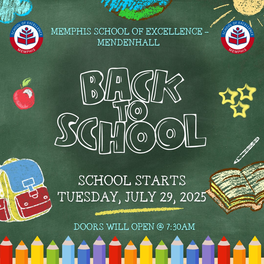 MSEMendenhall's tweet photo. 📚 It’s that time, MSE Eagles! Back to School kicks off TOMORROW, July 29th and we are SO excited to welcome you back! 🦅

Let’s make this school year the best one yet — full of learning, growth, and amazing memories. See you on campus! 🎒💙✏️ https://t.co/oRoUnvGCd0