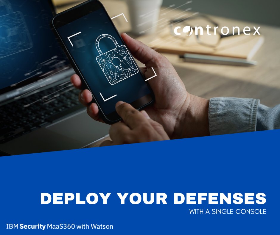 Contronex's tweet image. Deploying applications to your devices is easy using MaaS360 with Watson. Install applications and protect your data from a single platform.