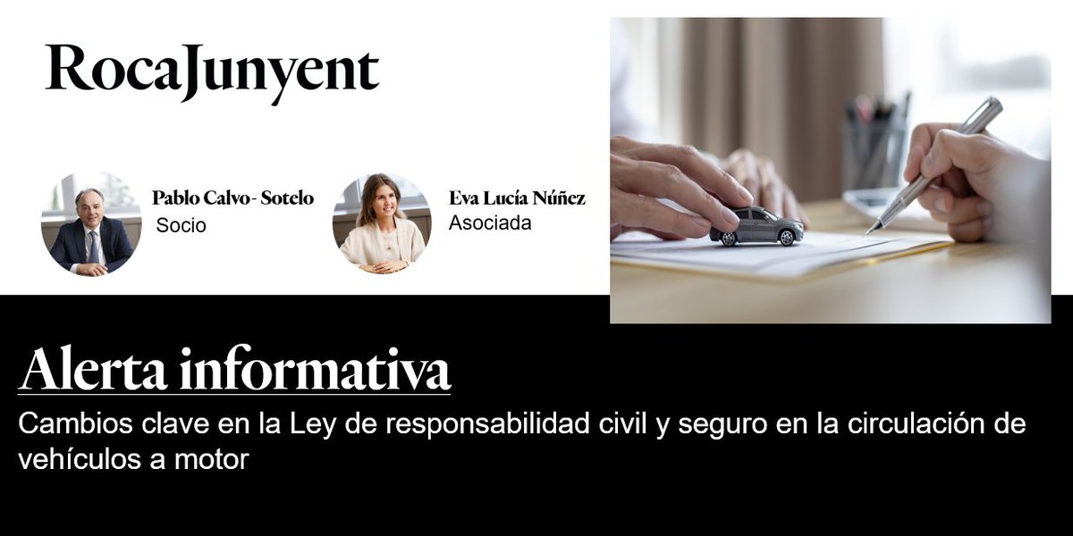 📢 Publicada la Ley 5/2025, que reforma el régimen de responsabilidad civil y seguro obligatorio en la circulación de vehículos a motor. 
Introduce cambios clave en la definición de vehículo, protección a víctimas y mejoras en el Baremo.
👉t.ly/rblPd
#RocaJunyent