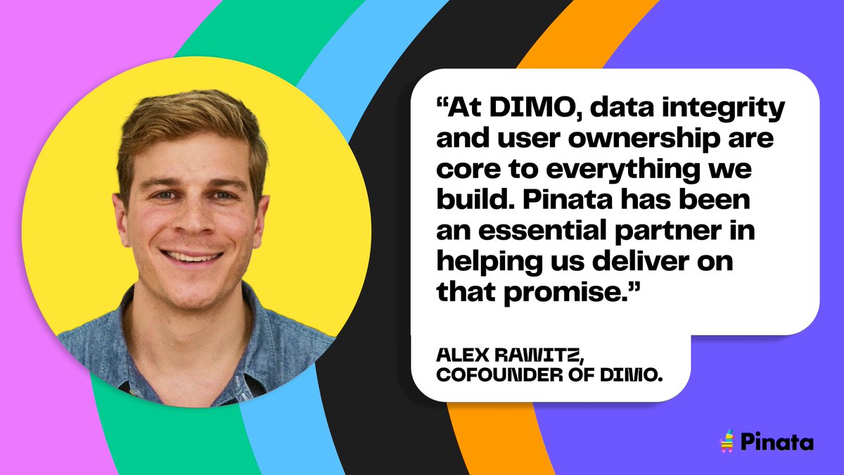 Pinata (@pinatacloud) on Twitter photo Closed car systems are so 2024.
<a href="/DIMO_Network/">DIMO</a> is building the open layer car data devs have been missing - with trusted infra from Pinata powering verifiable, user-owned data behind the scenes. Closed car systems are so 2024.
<a href="/DIMO_Network/">DIMO</a> is building the open layer car data devs have been missing - with trusted infra from Pinata powering verifiable, user-owned data behind the scenes.