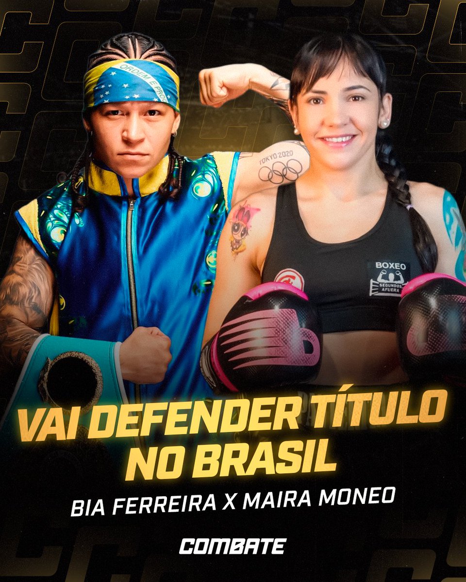 combate's tweet image. Bia Ferreira no ringue em casa! 🇧🇷🥊
Pela 1ª vez, a campeã mundial defende seu título no Brasil! Dia 27 de setembro, ela encara Maira Moneo no Spaten Fight Night 2
#SFNnoCombate