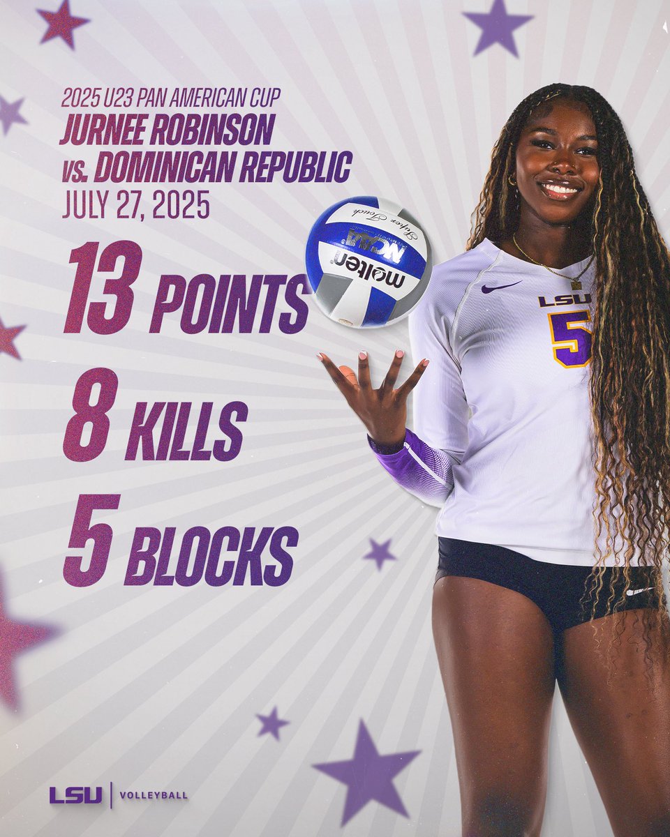 Shining on the National Stage ✨

Jurnee Robinson led the way with 13 points on eight kills and a match-high five blocks in the win over Dominican Republic to open the U23 Pan American Cup!