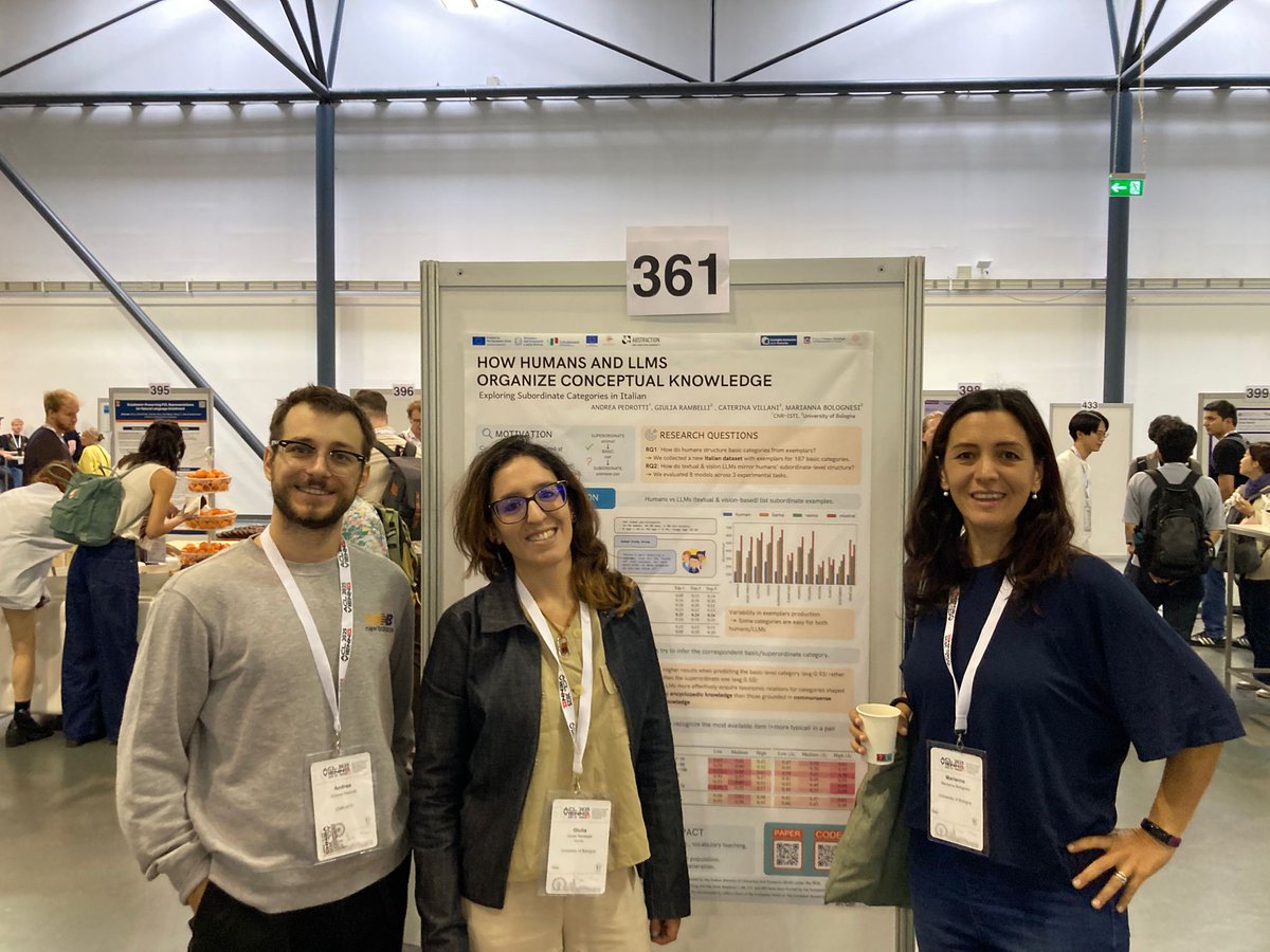g_rambelli's tweet image. 🌟 Had a great time presenting our poster at #ACL2025!  It was a great experience sharing our work with researchers interested in conceptual categories, #abstraction and #generalization, thanks for the insightful discussions and feedback! 
#NLProc