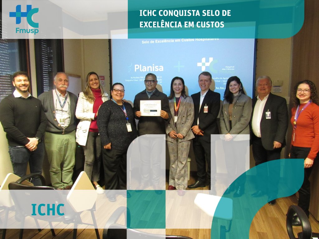 ICHC conquista três estrelas do Selo de Excelência em Custos. A iniciativa, desenvolvida em parceria entre o HCFMUSP e a Planisa, visa certificar boas práticas de gestão hospitalar. Saiba mais: x.gd/QTmTo.