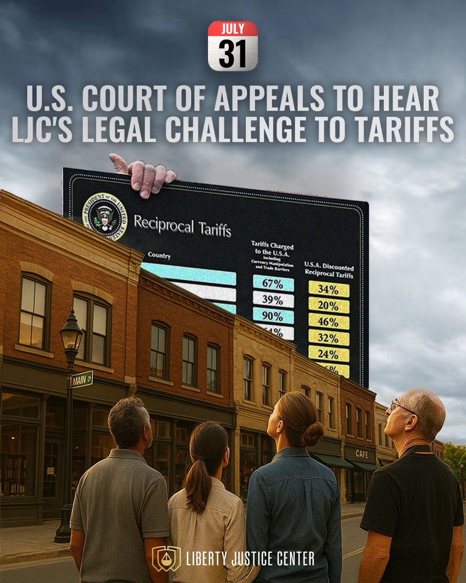 LJCenter's tweet image. THURSDAY: LJC heads to court as the U.S. Court of Appeals for the Federal Circuit hears oral arguments in our legal challenge to the unconstitutional “Liberation Day” tariffs. @neal_katyal @IlyaSomin
🏛 V.O.S. Selections, Inc. v. Trump
🗓️ July 31 - 10 am EDT
🎧…