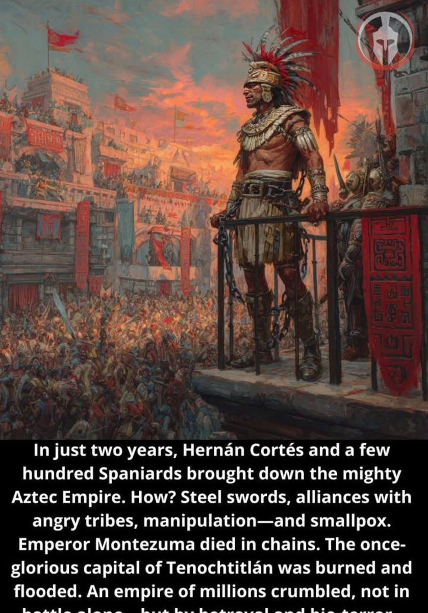 the_oddmind's tweet image. In 1519, Spanish conquistador Hernán Cortés landed on the Mexican coast with just 600 men—and a mission to seize the fabled riches of the Aztec Empire. What followed was one of the most astonishing—and devastating—conquests in human history.
Cortés marched inland, forging…