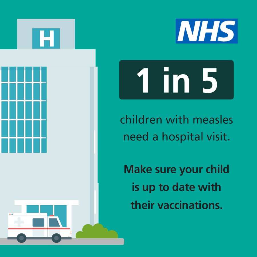 SNEEICB_WS's tweet image. Measles is more than just a rash, with one in five children needing a hospital visit. 🏥
Make sure your child is up to date with their MMR vaccination by checking their red book or contacting their GP practice.