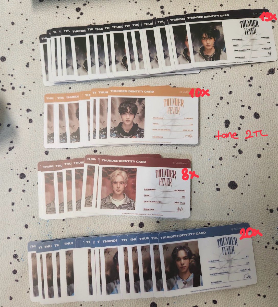 astro sanha &amp; cix &amp; asc2nt go

sanhalarin tanesi 30 tiel
cix selfielerin tanesi 15 tiel
cix idlerin tanesi 2 tiel
asc2ntlerin tanesi 4 tiel

kr whtalar coklu claimler oncelikli