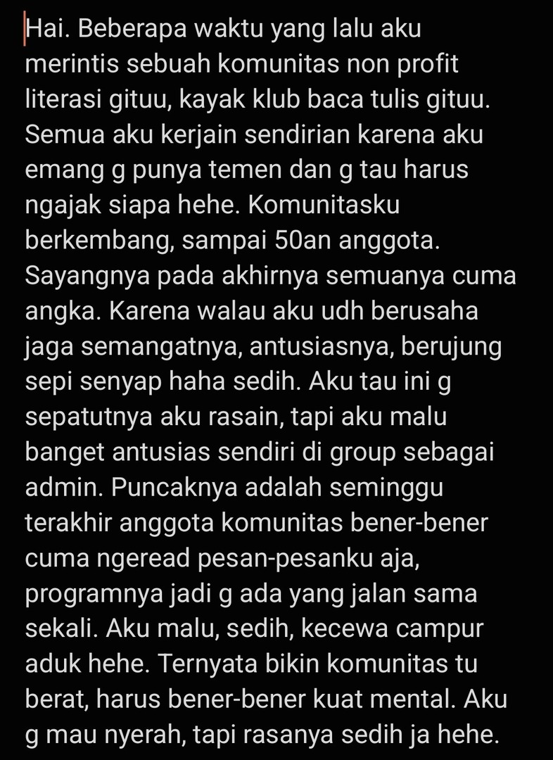 yappingfess's tweet image. 🩷 hai! Aku cuma mau cerita ja, soalnya g punya tempat cerita hehe. Tolong jangan disalty-in ya :&apos;)