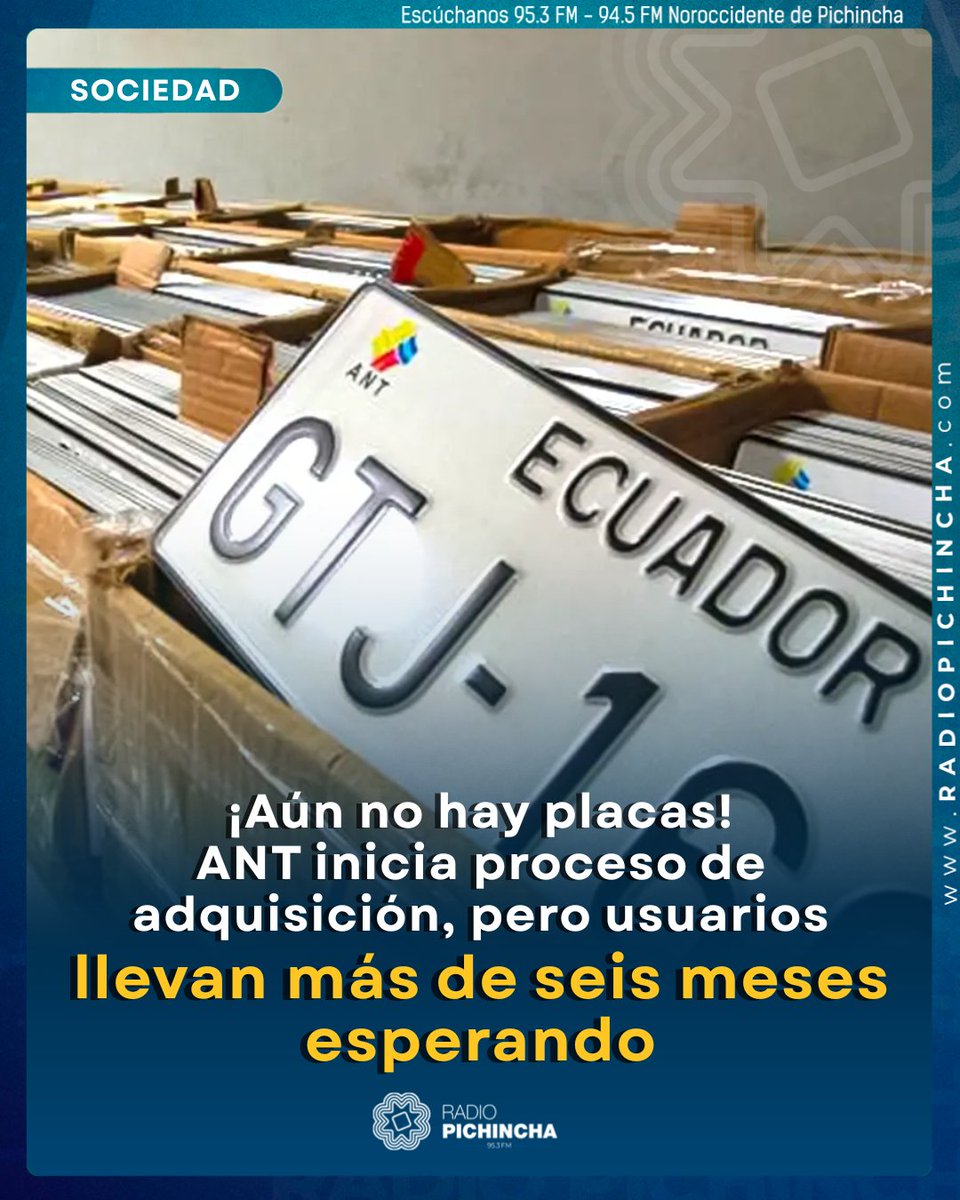 👥#Sociedad | La entidad recuerda a los municipios que deben entregar placas provisionales, mientras avanza la compra de 450 mil placas definitivas.
Los detalles⤵️
radiopichincha.com/placas-ant-adq…