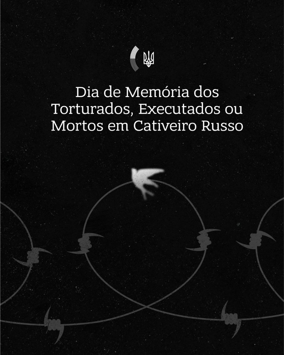 Hoje, a Ucrânia honra a memória dos seus defensores, combatentes voluntários e civis que foram executados, torturados ou morreram em cativeiro russo: facebook.com/embaixadaucran…