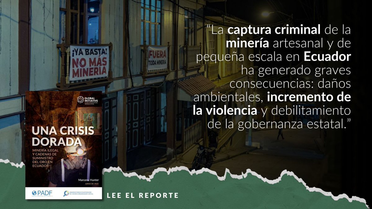 💰Pandillas como Los Lobos en Ecuador controlan minas de oro ilegales, extorsionan a los mineros y lavan ganancias del narcotráfico a través del oro.

🔫 Zonas con altos índices de homicidios, como Camilo Ponce Enríquez, reflejan el costo en vidas humanas: buff.ly/BDqogzT