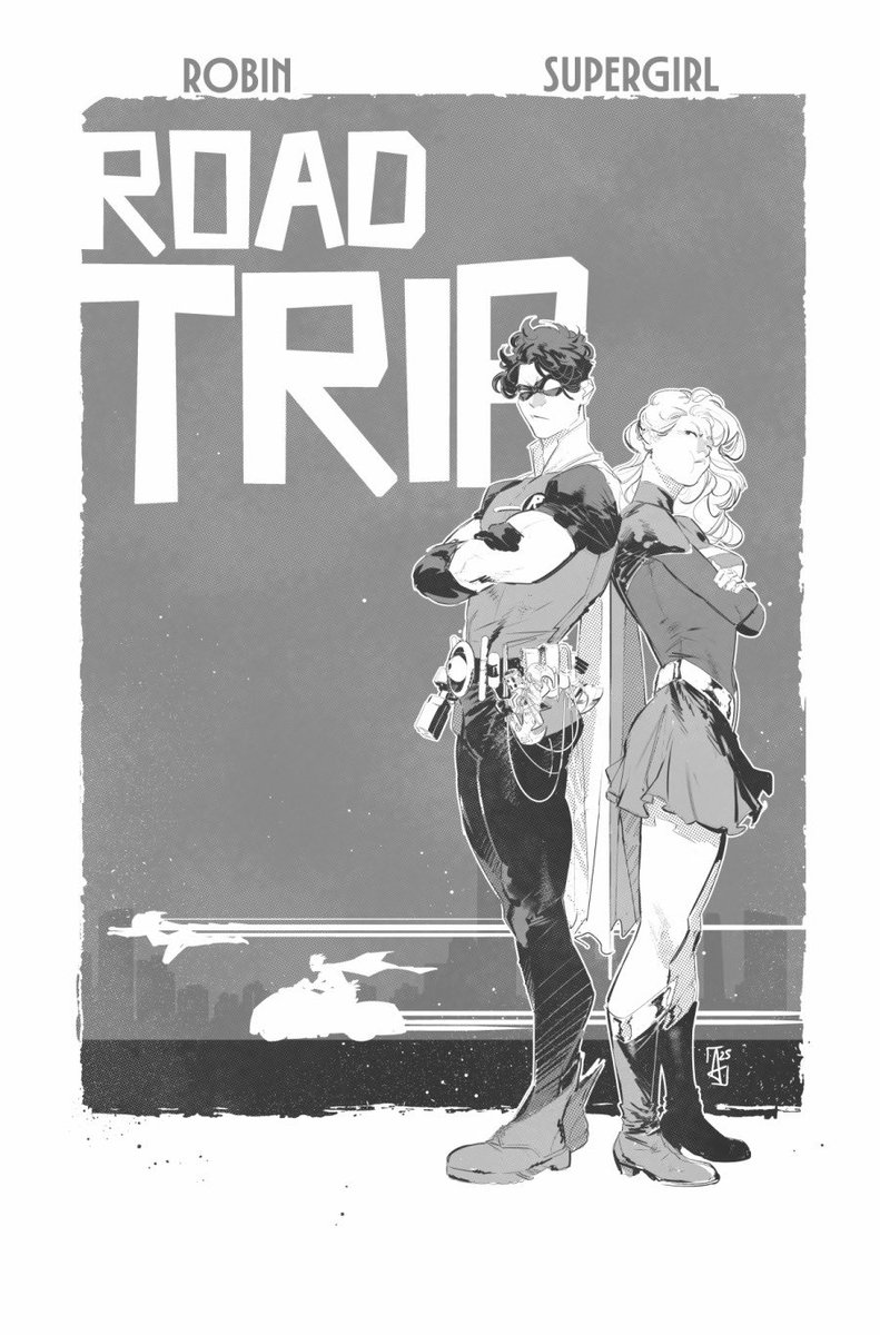 Agutierrezart's tweet image. Road Trip! World’s Finest # 44 variant cover B/W! Had so much fun with this one 🙂