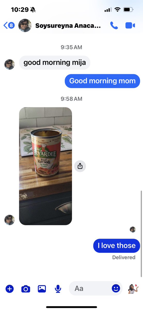 SueHappy3's tweet image. My mom is a great cook, but I was not the best eater as a child. I only ate Ravioli out of the can or sweet peas.
I think my mom misses me today, cause she sent me this..
I love you mommy! #Mymomma