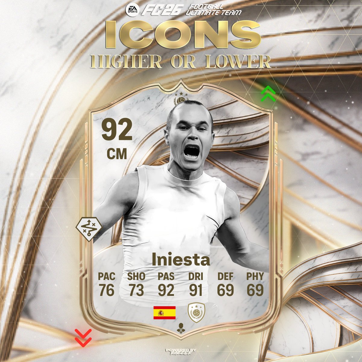 Higher or Lower FC26 Icon Edition ⭐️

Iniesta 🇪🇸 This Card Would be Fire at The Start ✅
#FC26