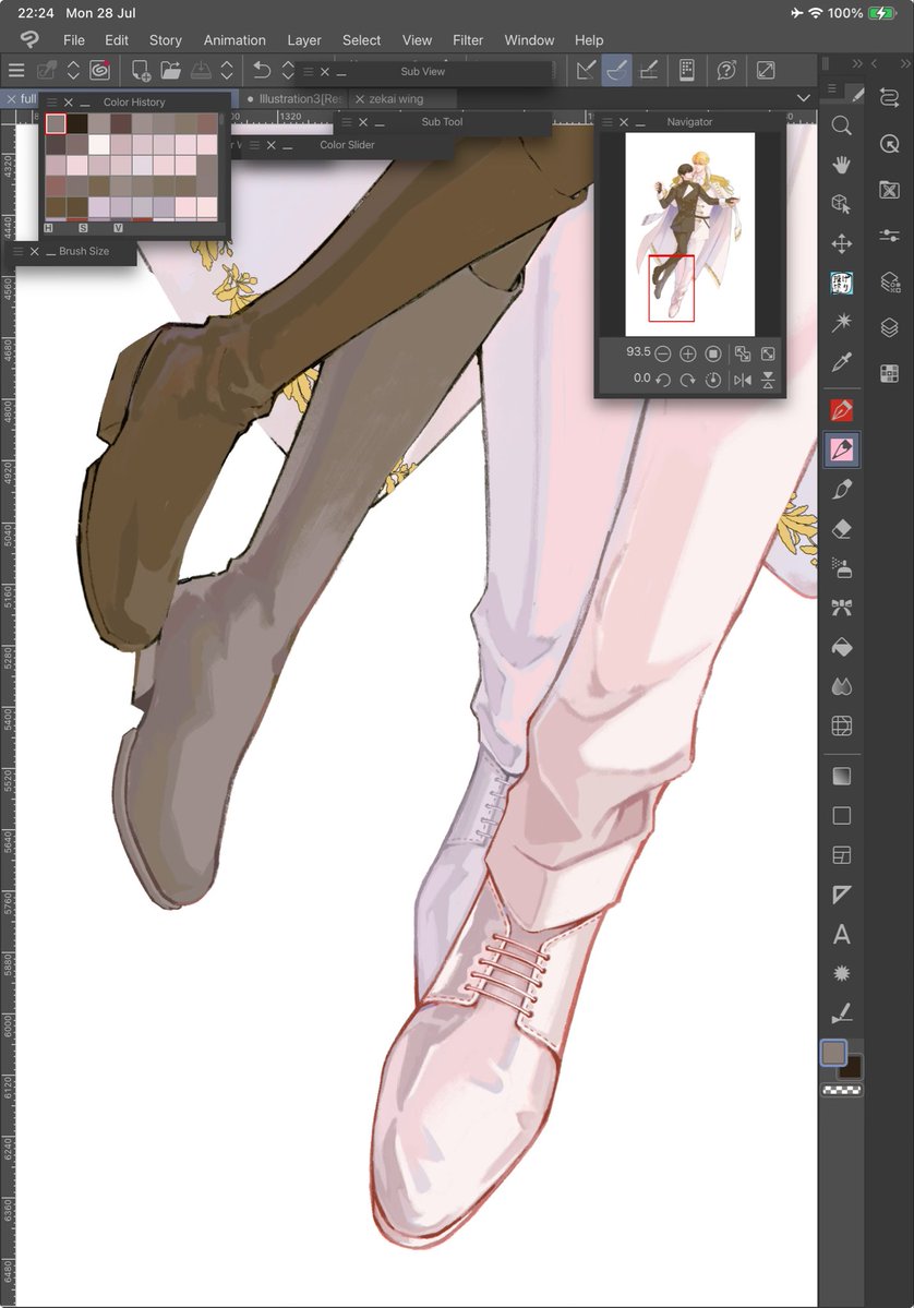 dokidokitofu's tweet image. ตัวกับหน้ายังไม่เสร็จ ขอหนีมาเพนท์รองเท้าก่อน 👞👢