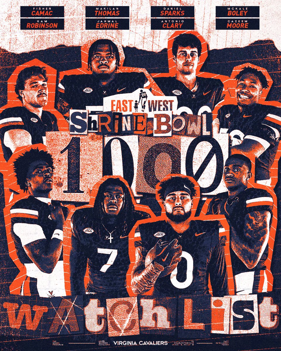Virginia Football (@uvafootball) on Twitter photo ππ‘π«π’π§π ππ¨π°π₯ ππππ <a href="/ShrineBowl/">East-West Shrine Bowl</a>
#GoHoos πΆβοΈπ· ππ‘π«π’π§π ππ¨π°π₯ ππππ <a href="/ShrineBowl/">East-West Shrine Bowl</a>
#GoHoos πΆβοΈπ·