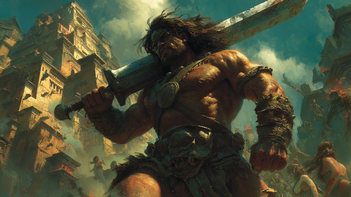 gurniaiart's tweet image. Bringing the picture title to life with Midjourney.
馃帹Conan the Conqueror (1967)馃帹
馃帹 Conan the Usurper (1967) 馃帹#FrankFrazetta
#gurniaiart #aiGallery #conan #AIArt #AI銈ゃ儵銈广儓 #midjourney #AIArtwork #digitalartwork #fantasyArt