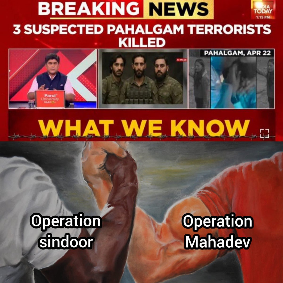 memes_from_mars's tweet image. ⚡ BIG: Indian Army has eliminated all three Pakistan sponsored terrorists involved in the Pahalgam attack.
#OperationMahadev #Kashmir