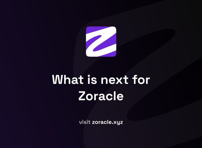 Zoracle 宣传图片，文字为‘What is next for Zoracle’，紫色风格的 Z 标志