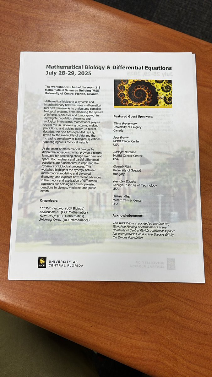 Currently attending the “Math Bio &amp; Differential Eqns” at Univ Central Florida — look who I found! <a href="/gergely_rost/">Gergely Röst</a>