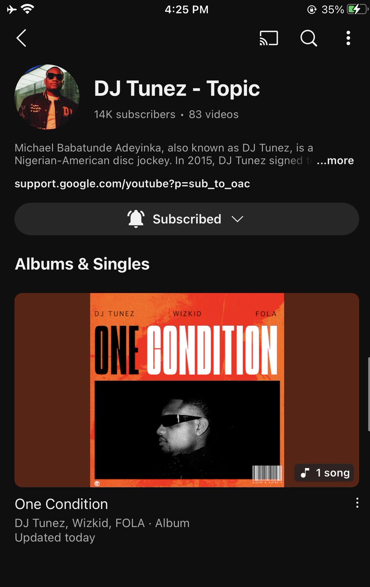 temiworthtanks_'s tweet image. @DJ_TUNEZ One Condition don enter my head no be small! 🎶🔥
DJ Tunez, I don SUB + POST NOTIFICATION ✅ on lock — I no wan miss even your sneeze! 😂📲
This jam dey burst brain, heal soul, and ginger waist 💃🏾
#StreetCertified #TunezToTheWorld #OneConditionOnRepeat