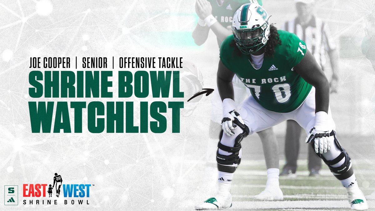 Rock Athletics (@rock_athletics) on Twitter photo FB: Slippery Rock offensive tackle Joe Cooper was one of just 10 players from NCAA Division II schools to be named on the 2026 East-West <a href="/ShrineBowl/">East-West Shrine Bowl</a> 1,000 watchlist that was announced Monday.
Details🔗: tinyurl.com/2588aq4a FB: Slippery Rock offensive tackle Joe Cooper was one of just 10 players from NCAA Division II schools to be named on the 2026 East-West <a href="/ShrineBowl/">East-West Shrine Bowl</a> 1,000 watchlist that was announced Monday.
Details🔗: tinyurl.com/2588aq4a
