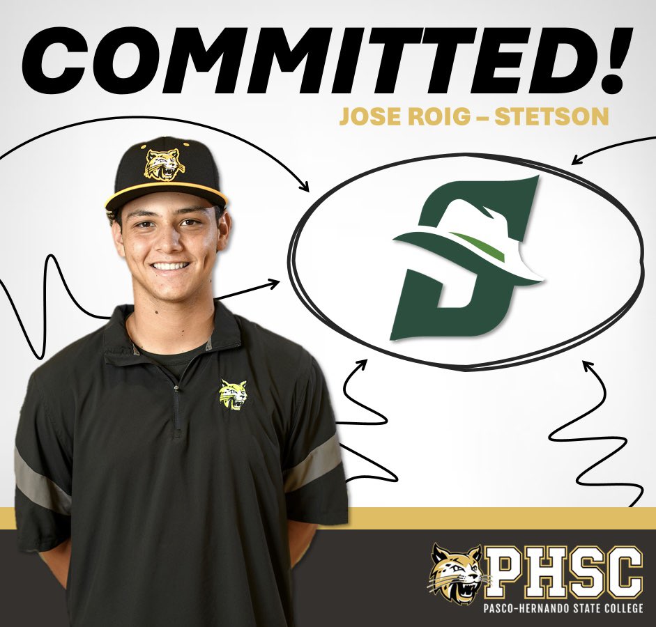 COMMITTED. Jose Roig of the Men’s Baseball Team has committed to Stetson University! 

PHSC Athletics wishes you the best of luck in your future endeavors. Go Bobcats! 😼

#BackTheCats 🐾