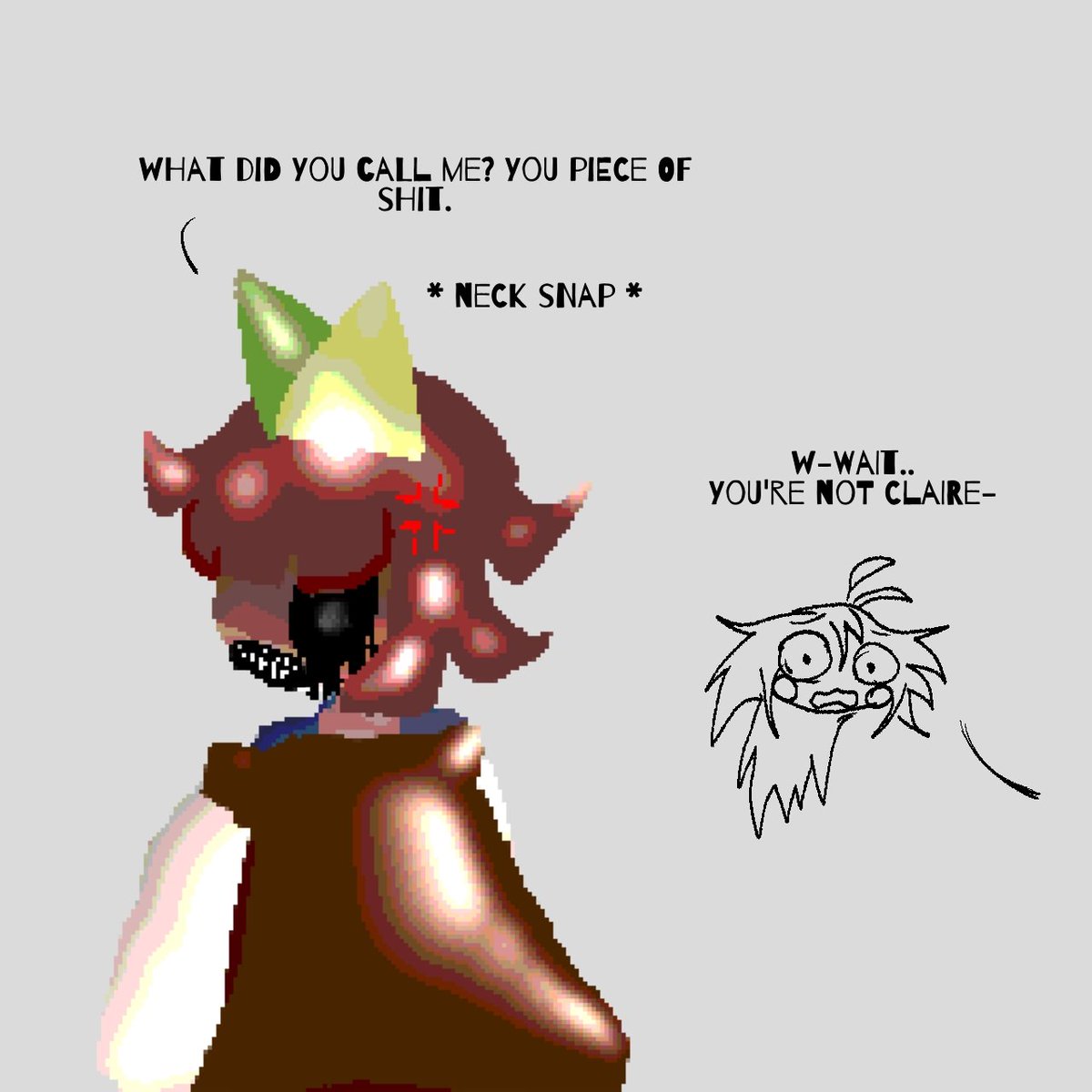 brownfox2010's tweet image. Aaand later on engel Lost his face entirely.
#fundamentalpapereducation
#fundamentalpapereducationoc
#fpeOC