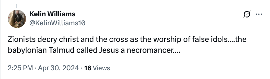 Louisiana-based oil sales rep Kelin Williams spreads vile antisemitic propaganda online:

- claiming Jews control the President
- equating Zionism with Nazism
- distorting Jewish texts to incite hate. 

Bigots like Williams are a legal risk to any employer.
