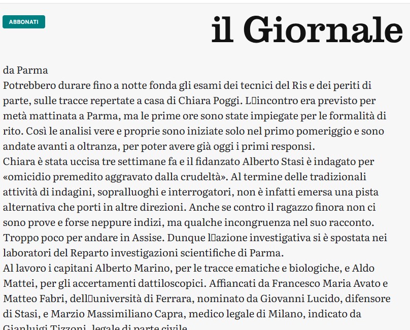DaFrancy1957's tweet image. I Ris cercano la prova regina Una mano ha tradito il killer
ARTICOLO DEL 4 SETTEMBRE 2007 del Giornale #DNA #Sudore #Indagini #Garlasco

ilgiornale.it/news/i-ris-cer…
#improntapigiama