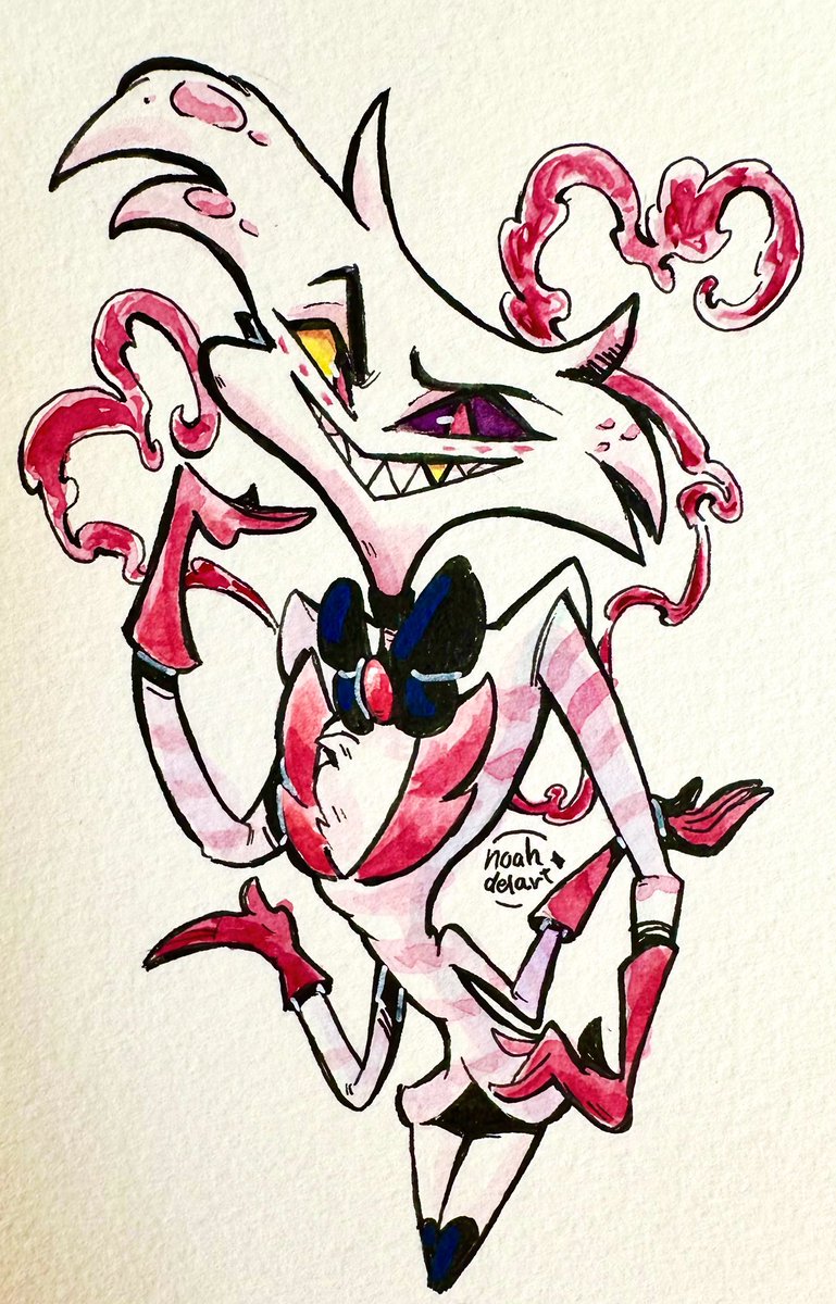 noahdelart's tweet image. Watercolour buddies (i’ll use them as bookmarks)
#angeldust #jax #TADC #hazbinhotel