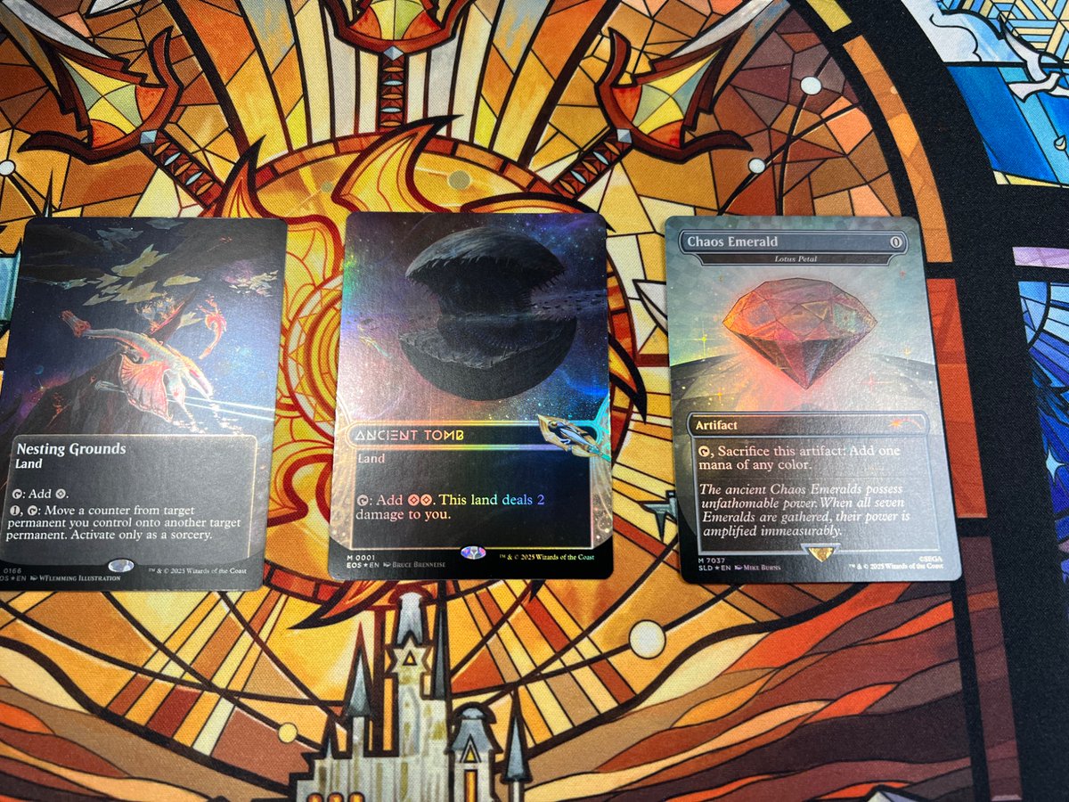 Booster_Tutor's tweet photo. Had a pretty good weekend! Opened all these. Who wants some foils? #mtgbuysell

Ancient Tomb - FOIL - $250
Nesting Grounds - GALAXY FOIL - $120
Chaos Emerald (White) - FOIL - $195 https://t.co/5FyBeWN61Q