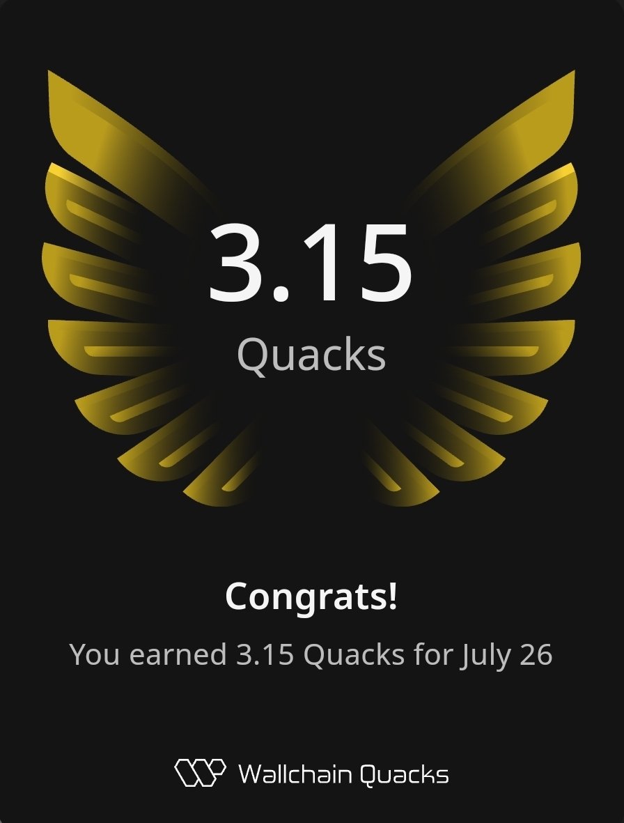 OvoOnoETH's tweet image. Earned another 3.15 @wallchain_xyz QUACKS ...
... probably while QUACKING with @genome_protocol fam πͺ
I don't know how much will 1 QUACK be worth, but it sure is fun to QUACK all day ππ―
QUACK on βοΈ