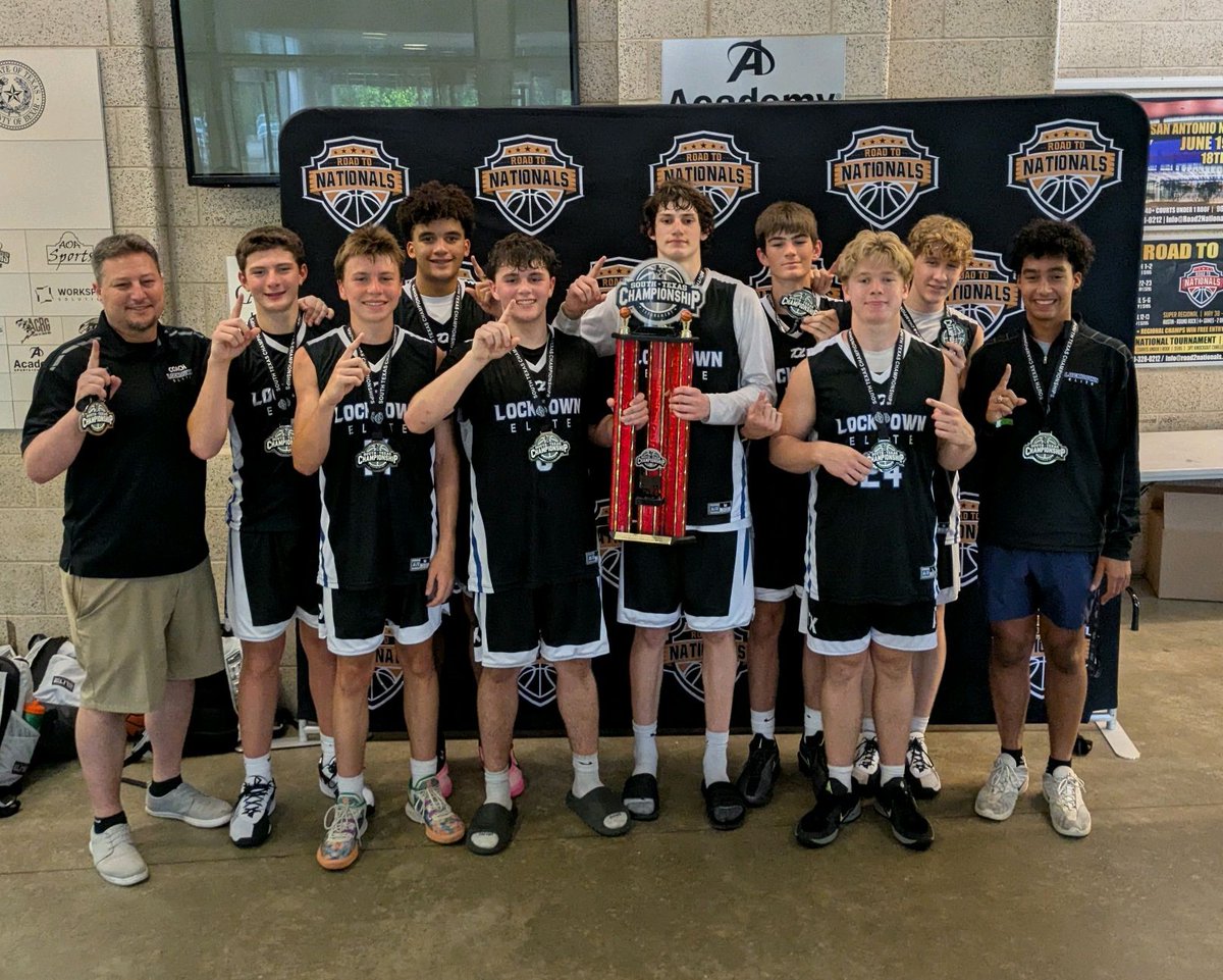 ATX Lockdown 15u wins the <a href="/Road2Natls/">TheRoad2Nationals</a> South Texas Championship 58-48 over Will to Win.

<a href="/Owen_johnson28/">Owen Johnson</a> 13pts 5rebs 
<a href="/BaronBauer_3/">Baron Bauer</a> 13pts 
<a href="/dylanjoyner23/">Dylan Joyner</a> 12pts 
Thomas 8pts 
<a href="/thebraydenbell/">Brayden</a> 7pts 6rebs 
<a href="/DGagne8918/">Dexter Gagne</a> 6asts 

Suffocating defense (31%) and efficient offense (58%) = 🏆
