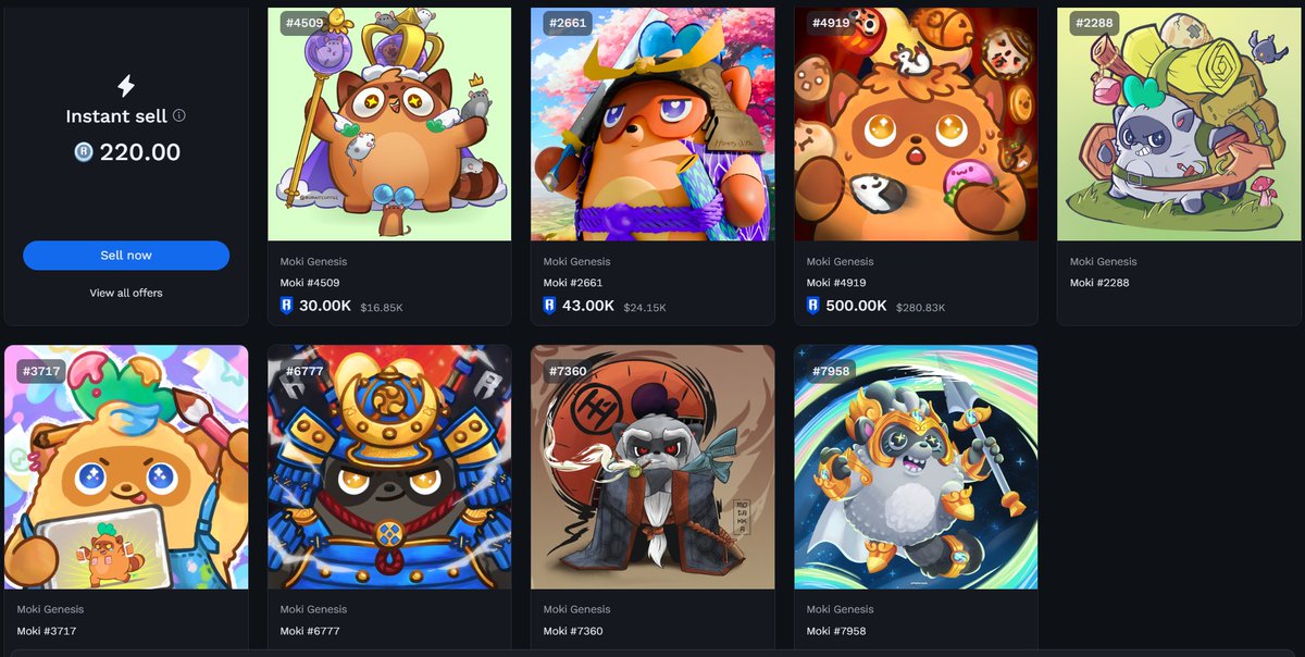 Runi207's tweet image. Out of 26 #moki1of1 only 8 are unlocked. And only 3 are listed for sale! @Moku_HQ @Ronin_Network @zentry @WokuWeekly