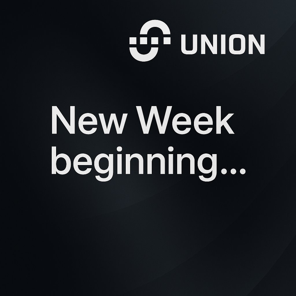 New week, new blocks. New hopes, new chains. And
<a href="/union_build/">Union</a>? 
Still building the future of trustless messaging.💥

Let this week begin with ZK-powered conviction. Are you syncing with the right chain of progress?  💪

#Union #Modular #Interchain #ZK