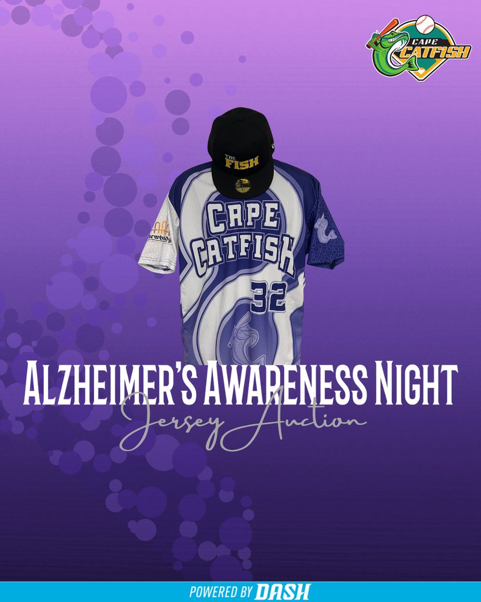 CapeCatfish's tweet image. TODAY IS THE LAST DAY…LINK CLOSES AT NOON!!! Bid on your Alzheimer’s Jersey NOW!!! fans.winwithdash.com/team/capecatfi… &lt;- Use this link!!! 🙌🏼💜