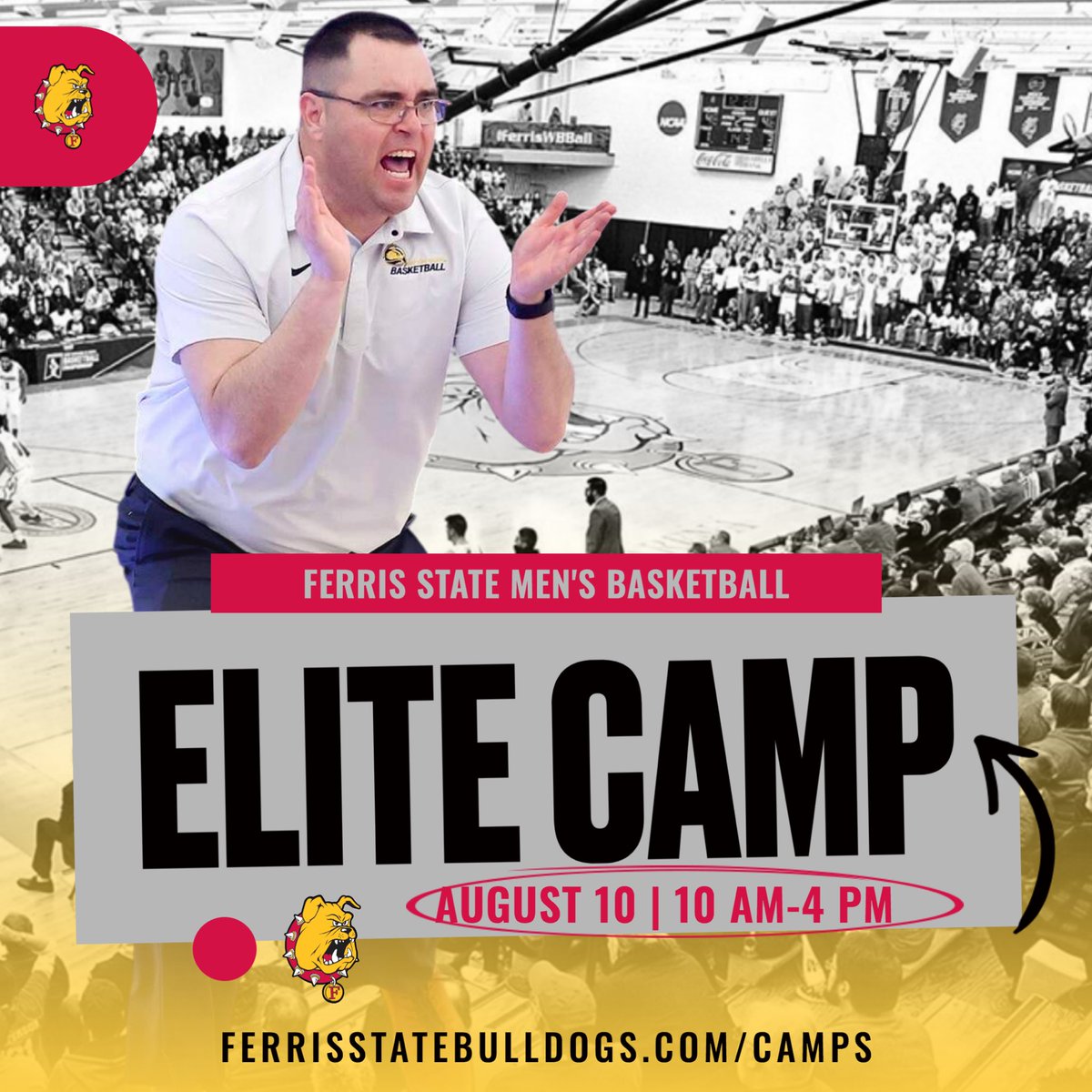 Ferris M Basketball (@ferrismbball) on Twitter photo NEW DATE! Join us for our Elite Camp and compete in front of the new staff on Sunday, Aug. 10! Open to grades 9-12, 10 am-4 pm. Cost only $75. Register online at FerrisStateBulldogs.com/camps <a href="/BPietrack/">Bobby Pietrack</a> <a href="/ferrisathletics/">Ferris Athletics</a> NEW DATE! Join us for our Elite Camp and compete in front of the new staff on Sunday, Aug. 10! Open to grades 9-12, 10 am-4 pm. Cost only $75. Register online at FerrisStateBulldogs.com/camps <a href="/BPietrack/">Bobby Pietrack</a> <a href="/ferrisathletics/">Ferris Athletics</a>