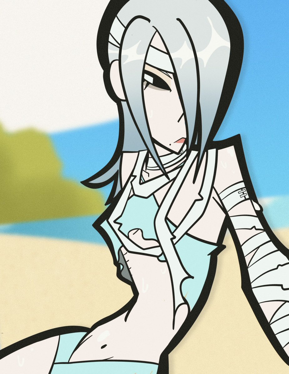 Tubularparu's tweet image. Summer is slowly winding down might as well post again my Street Fighter costume 4 drawings ☀️🌊