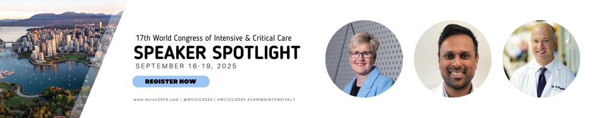 WCICC2025's tweet image. World Congress Speaker Spotlight! Isabel Coetzee-Prinsloo, Jayshil Patel and Steve Reynolds will be speaking at the 17th World Congress of Intensive and Critical Care!

wcicc2025.com/registration
#CCCS #WFICC #CSRT #CACCN