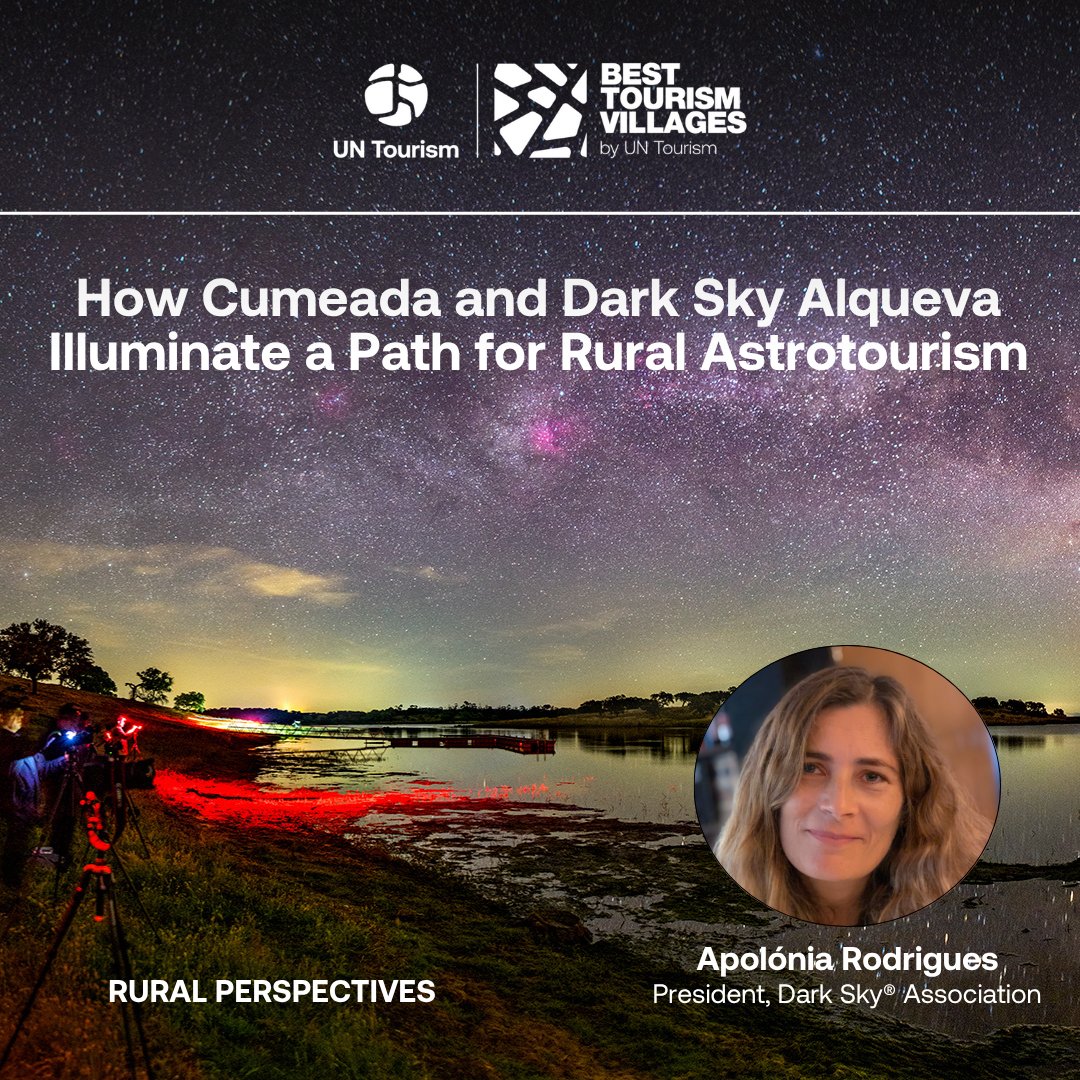 Best Tourism Villages by UN Tourism (@btv_unwto) on Twitter photo In #BestTourismVillage Cumeada, Portugal silence is filled with stars, stories & a bold vision for rural renewal.
<a href="/tundra2329/">Apolonia Rodriguez G</a> shares how #astrotourism is transforming communities under #DarkSkyAlqueva
🔗 Read her blog:
tourism-villages.unwto.org/en/news/how-cu…
<a href="/visitportugal/">Visit Portugal</a> <a href="/turismoportugal/">Turismo de Portugal</a> In #BestTourismVillage Cumeada, Portugal silence is filled with stars, stories & a bold vision for rural renewal.
<a href="/tundra2329/">Apolonia Rodriguez G</a> shares how #astrotourism is transforming communities under #DarkSkyAlqueva
🔗 Read her blog:
tourism-villages.unwto.org/en/news/how-cu…
<a href="/visitportugal/">Visit Portugal</a> <a href="/turismoportugal/">Turismo de Portugal</a>
