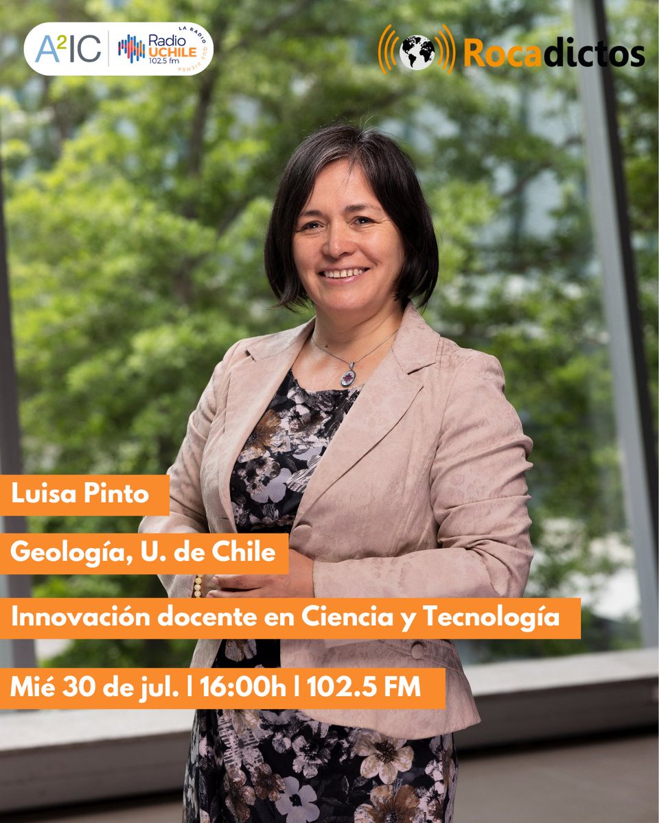 🔴 MIÉRCOLES: La geóloga Luisa Pinto (<a href="/UChile_Geologia/">Departamento de Geología - U. de Chile</a>) visita #ROCADICTOS para hablarnos sobre cómo está cambiando la manera de hacer clases en la Facultad de Ingeniería U. de Chile. ¡Sintoniza nuestro programa!

🗓️30/07
⏰16:00h
🎙️102.5 FM
➡️radio.uchile.cl