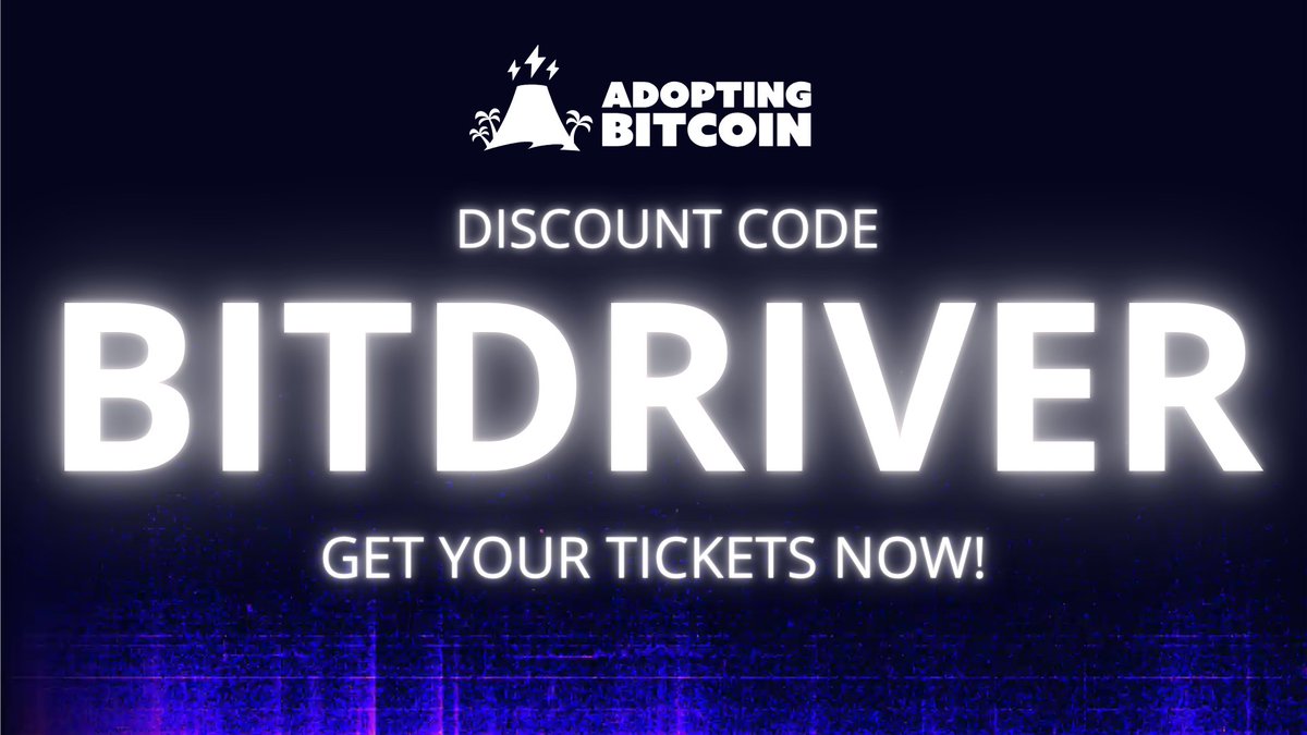 Bitdriver (@bitdriver_sv) on Twitter photo .<a href="/AdoptingBTC/">Adopting Bitcoin</a> is the pioneering #Bitcoin conference from El Salvador 🇸🇻
A great opportunity to visit explore & network with actual builders🤝
We're proud and excited to support this event on its 5th consecutive edition🎆
Use our code to get a 10% discount on your ticket (link .<a href="/AdoptingBTC/">Adopting Bitcoin</a> is the pioneering #Bitcoin conference from El Salvador 🇸🇻
A great opportunity to visit explore & network with actual builders🤝
We're proud and excited to support this event on its 5th consecutive edition🎆
Use our code to get a 10% discount on your ticket (link
