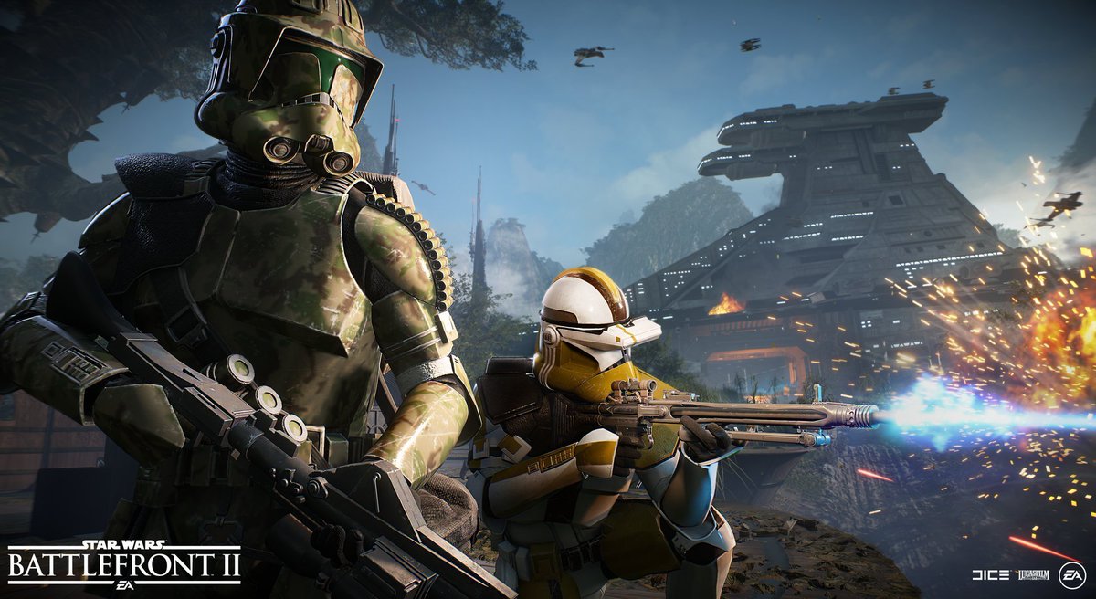 Daily_SWGames's tweet image. 📅 On this day in Battlefront:
The Star Wars Battlefront II Elite Corps Update arrived 7 years ago bringing the first Clone Trooper appearances, Naboo Palace Hanger to Blast & Arcade, and other improvements.